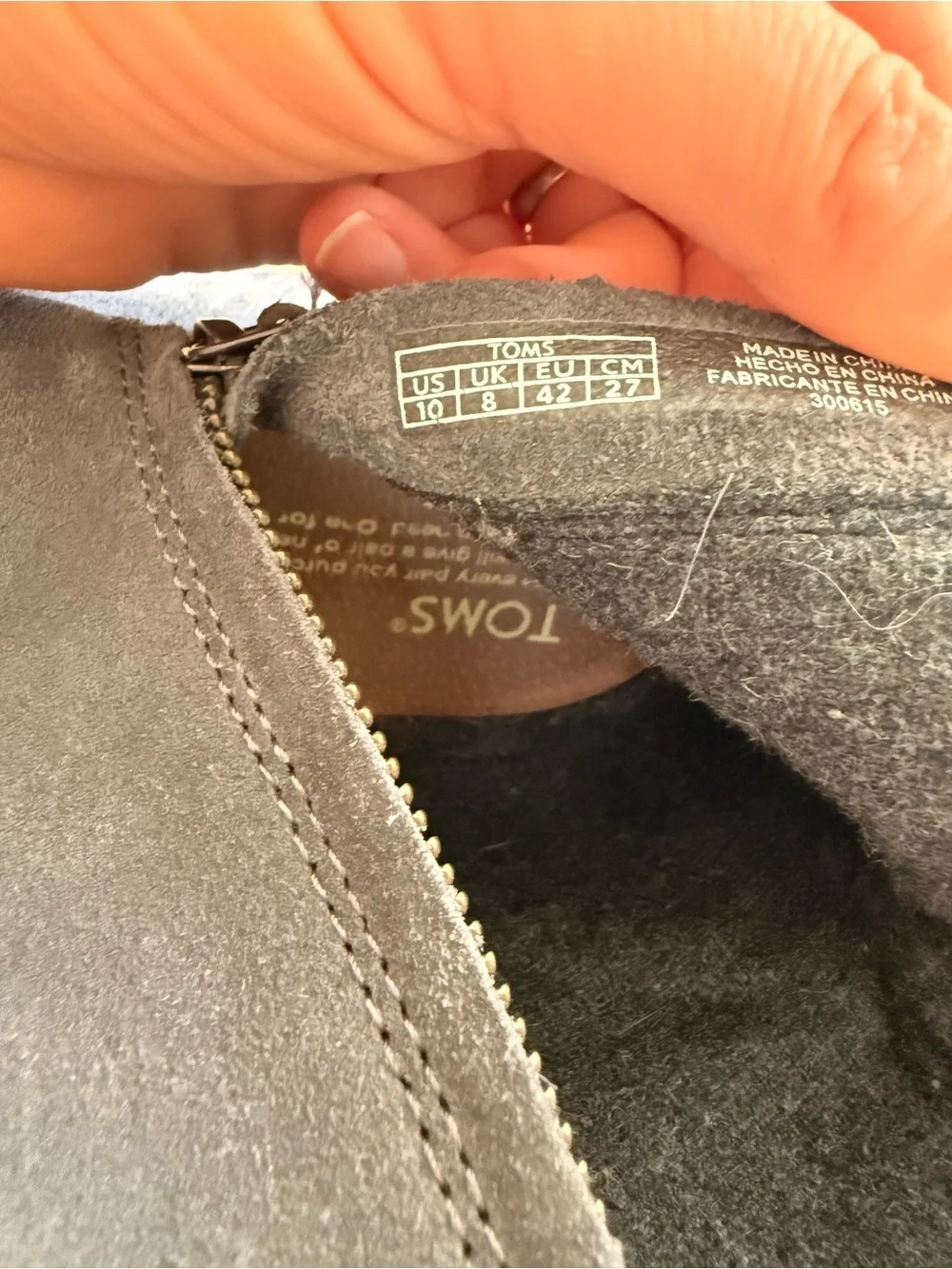 Toms Gray Suede Wedge Ankle Boots - Picture 2 of 5